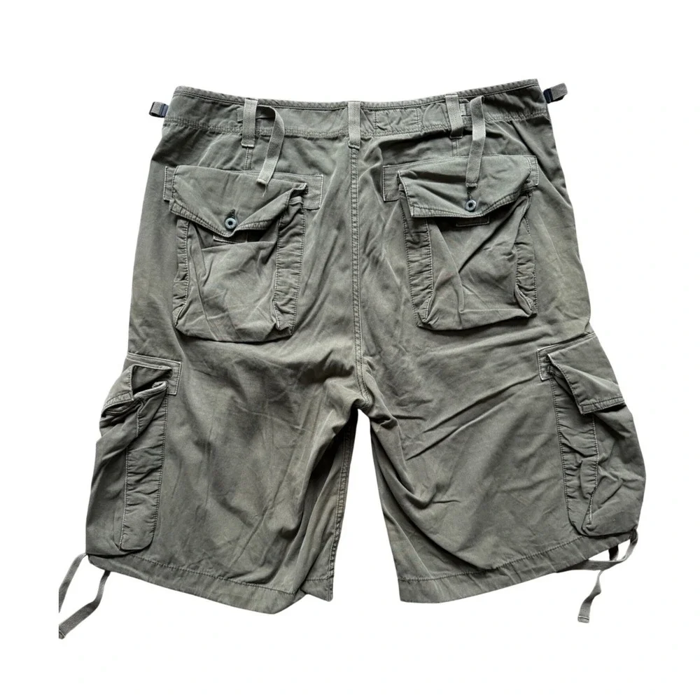 Polo Ralph Lauren Cargo Shorts Mens 38 Olive Green Military Utility Stencil RLCO